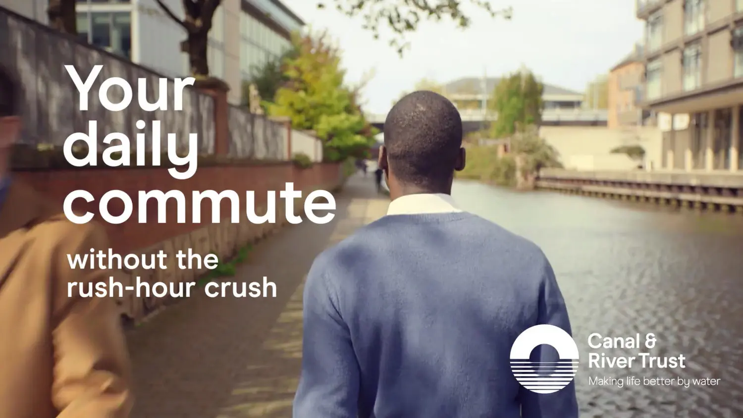 Canal and River Trust advertisement 'Your daily commute without the rush-hour crush'